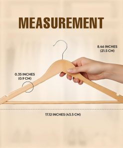 Alternative view of Utopia Home Wooden Hangers 30 Pack – Slim Suit Hangers Natural | 360° rotatable hook | Shoulder grooves | Durable & slim design | Ideal for suits. coats & jackets