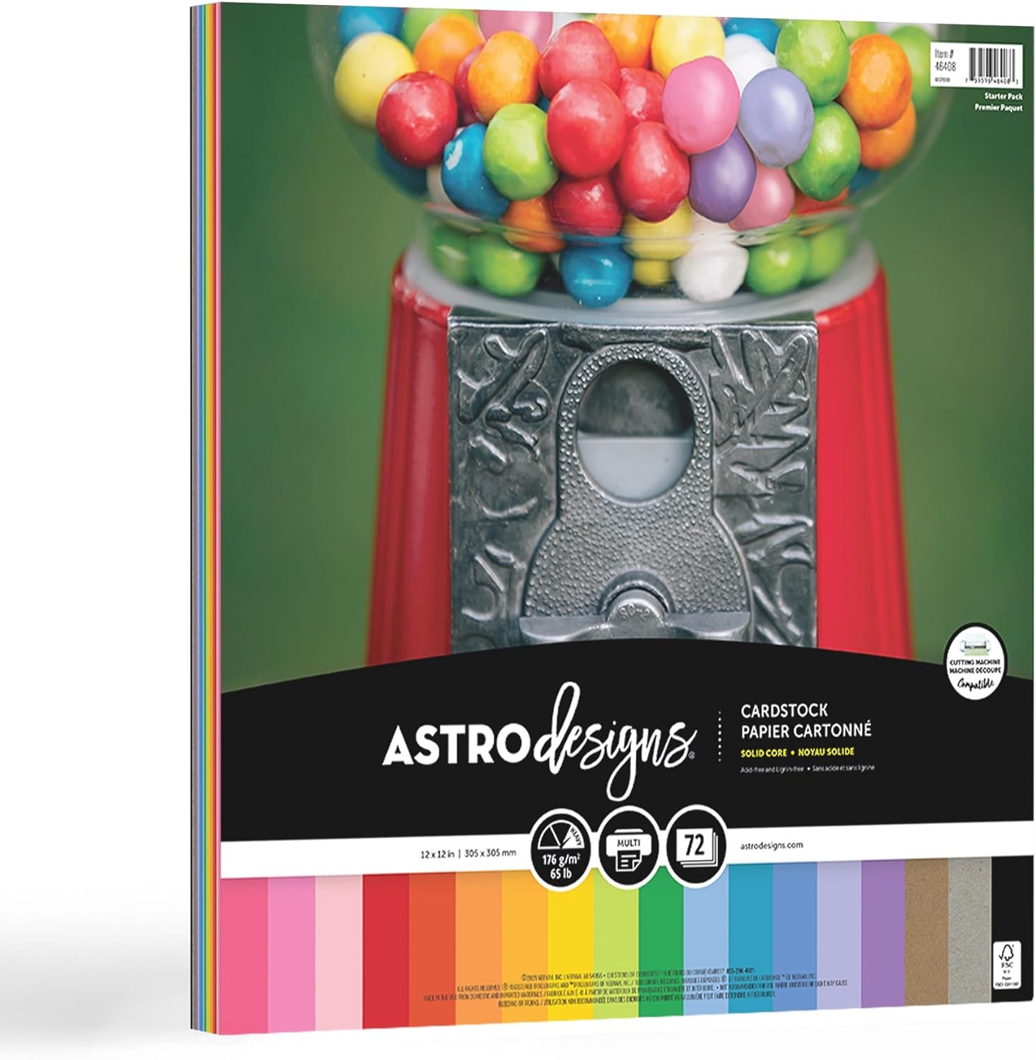 Astrodesigns/Creative Collection Starter Kit Cardstock. 12 x 12. 65 lb/176 gsm 18-Color Assortment. 72 Sheets (46408-03)