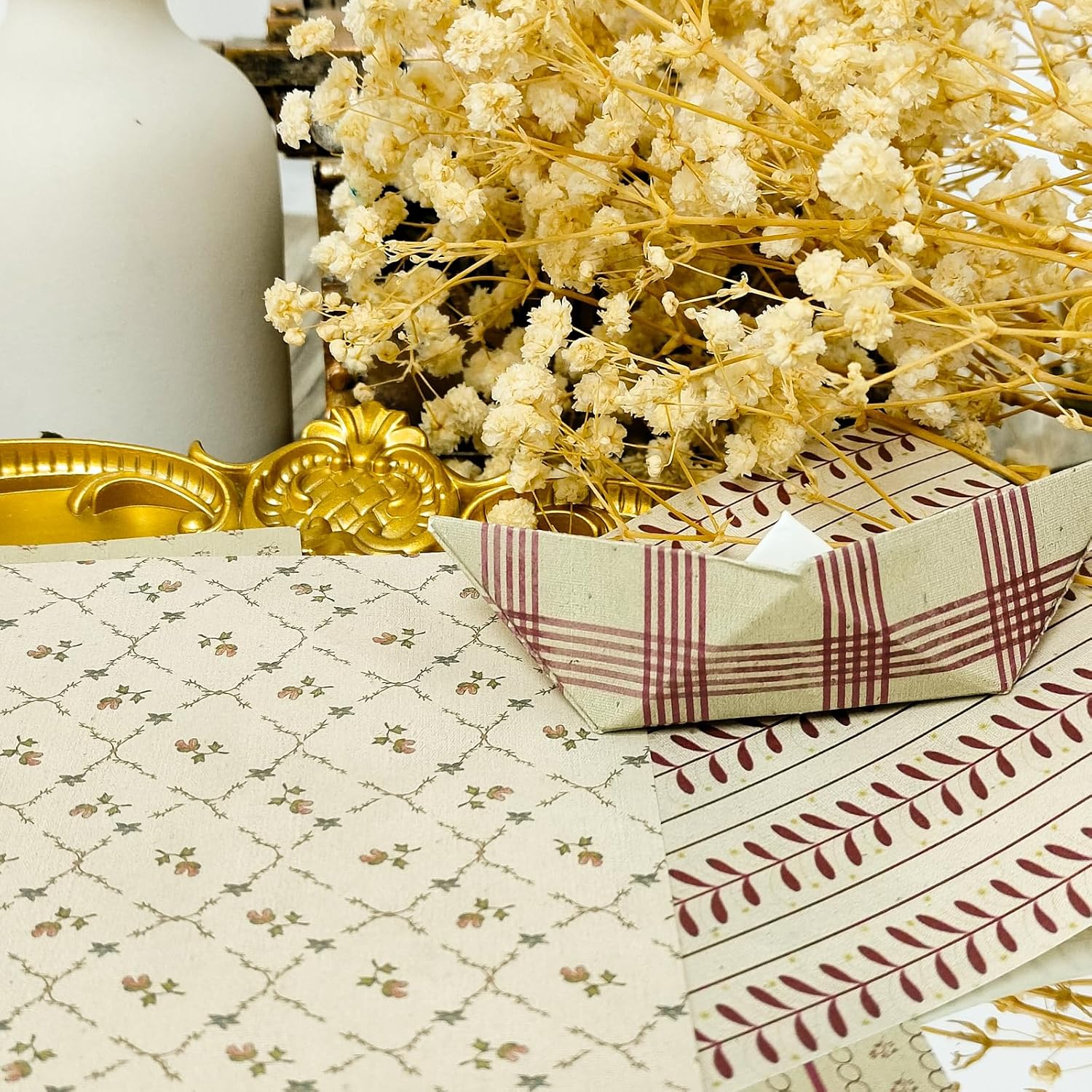PRSTINCOL Scrapbook Paper.16 Sheets 4.1x5.8 Inch Vintage Stripe Style Scrapbook Supplies.Single-Sided Vivid Origami Decoupage Paper for DIY Crafts. Card Making. Art Journaling - Image 7