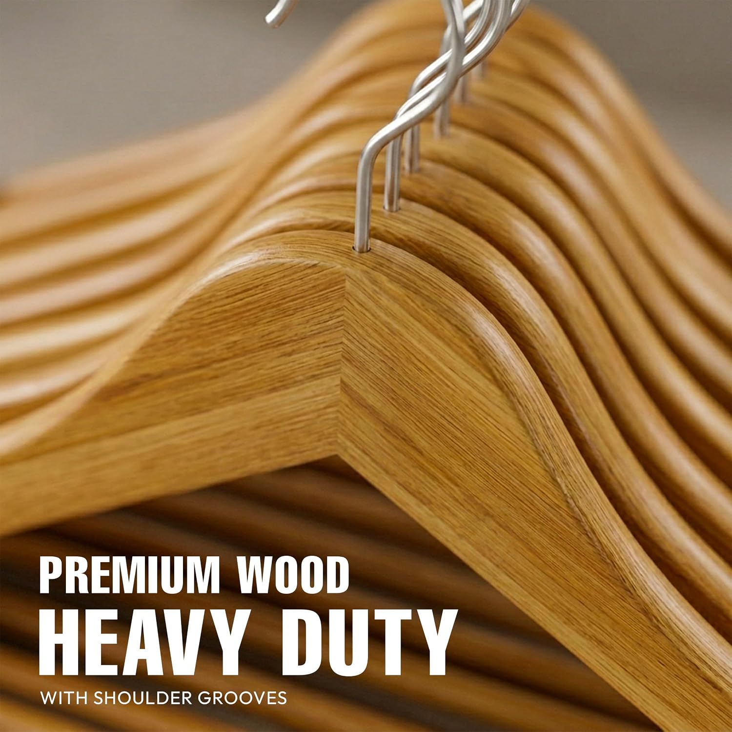 Utopia Home Wooden Hangers 30 Pack – Slim Suit Hangers Natural | 360° rotatable hook | Shoulder grooves | Durable & slim design | Ideal for suits. coats & jackets - Image 6